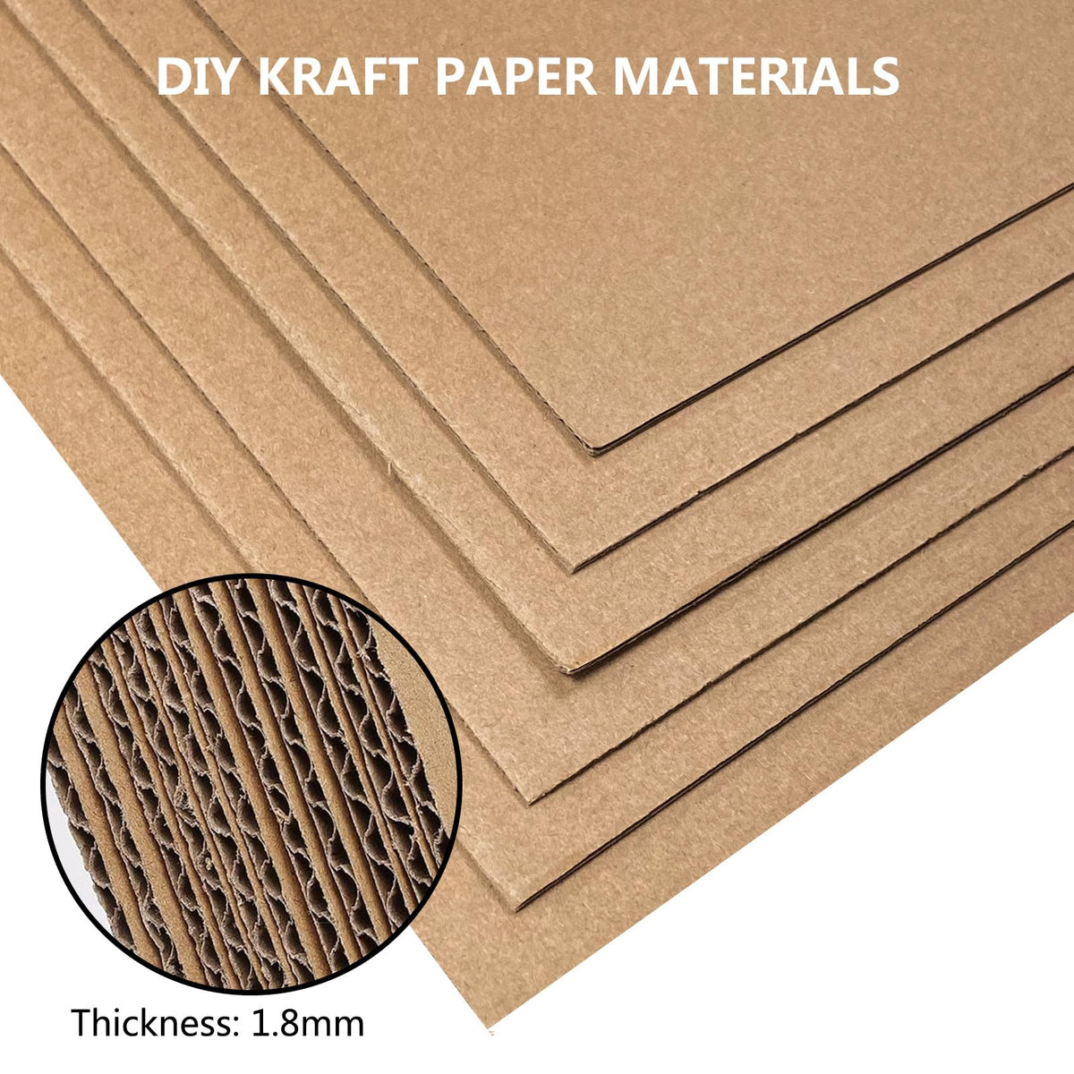 yuejuhe 20 Pack Corrugated Cardboard Sheets, A4 Thick Kraft Board