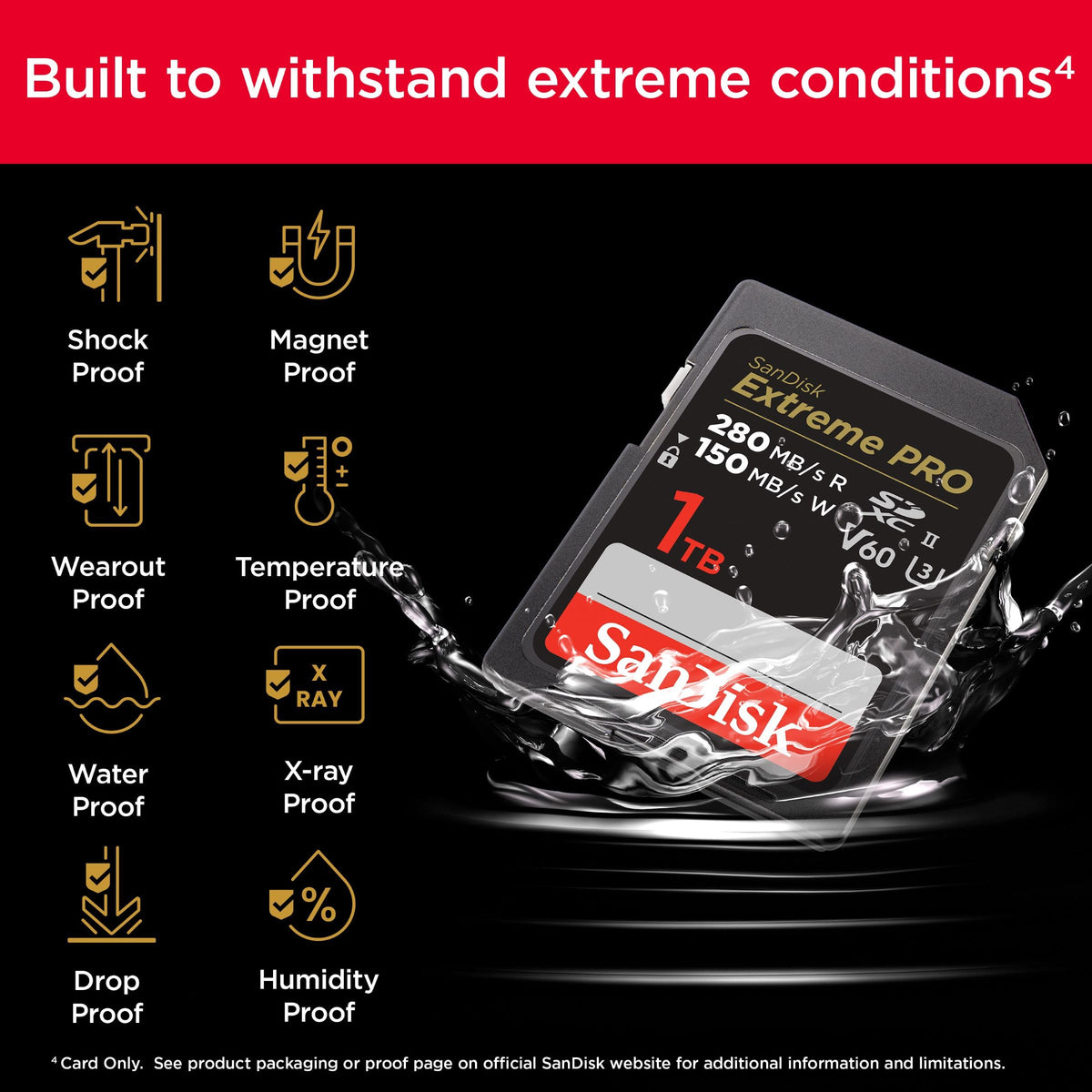 SanDisk 128GB Extreme PRO SDXC card, SD Card, V30 Memory Card, 4K UHD, up to 200 MB/s, SanDisk QuickFlow Technology, RescuePro Deluxe Data Recovery Software, UHS-I, Class 10, U3, V30
