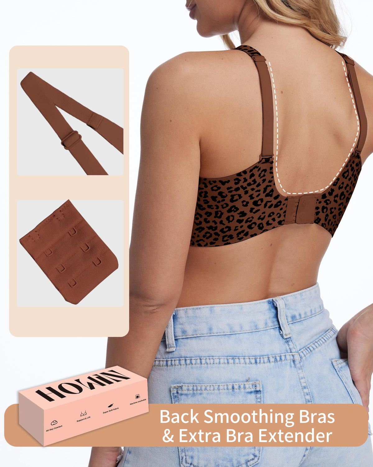HOWIN Jelly Bras Gel Wireless Deep V Bra Seamless Tshirt Bralette for Women
