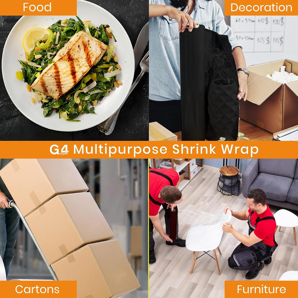 Heavy Duty Strong Pallet/StretchWrap/Shrink Wrap Packaging Cling Film - 400mm x 220m Pallet Stretch Wrap for Moving Home, Furniture, Luggage and Parcel (Black ‎40cm x 220m (STD CORE))