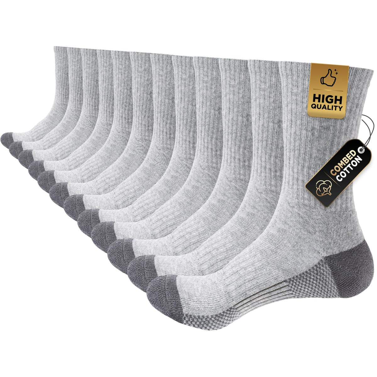 Cirorld Mens Sports Socks, 6/8 Pairs Work Boot Socks for Men & Women