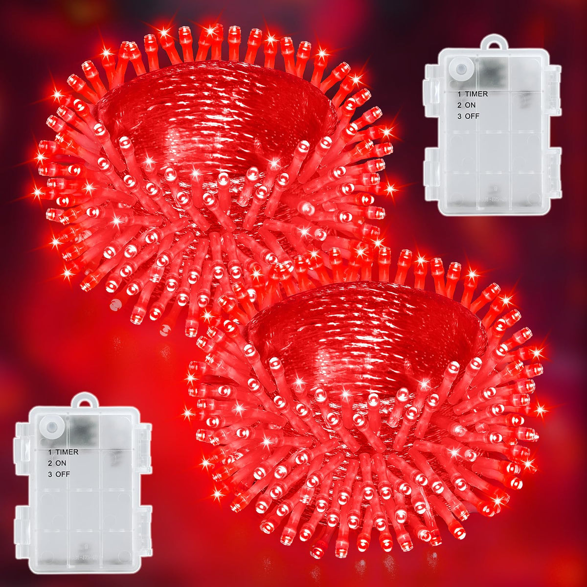 Dalugo Battery Fairy Lights, 3M 30 LED Warm White String Lights with 6h Timer, IP65 Waterproof Battery Powered Fairy Lights for Indoor Outdoor Christmas Decorations