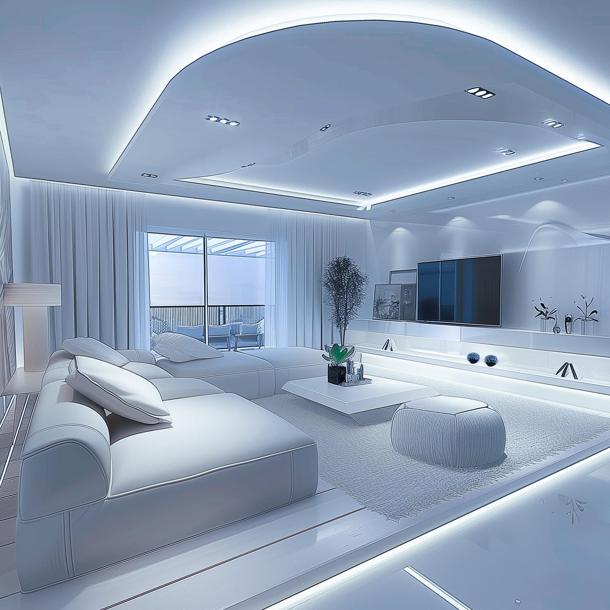 COB LED Strip 7.5m Warm White, 3000K, 24V, Remote Control, 8mm Wide