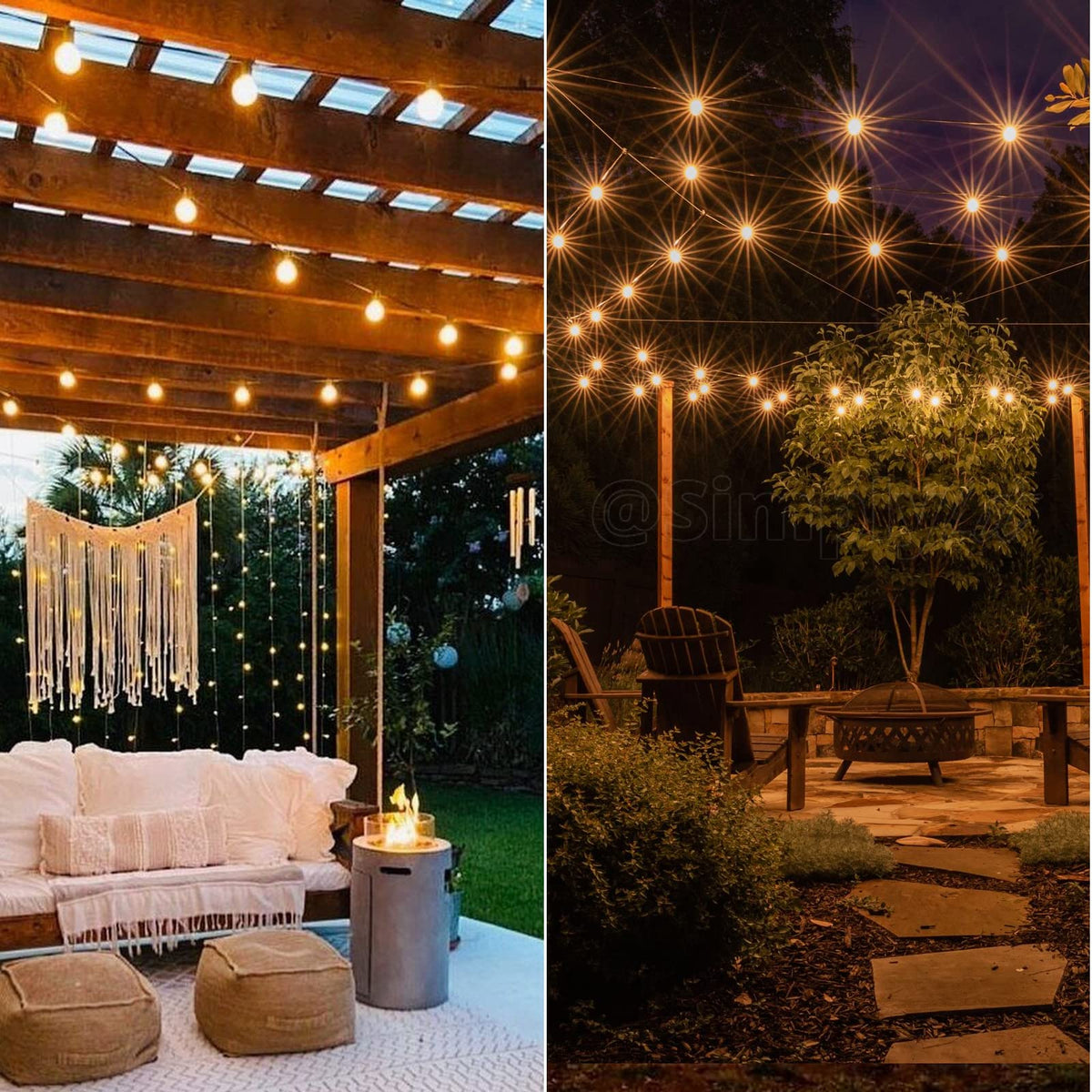 GPATIO Garden Lights, 30FT/9M LED Festoon Lights with 16 Shatterproof Bulbs