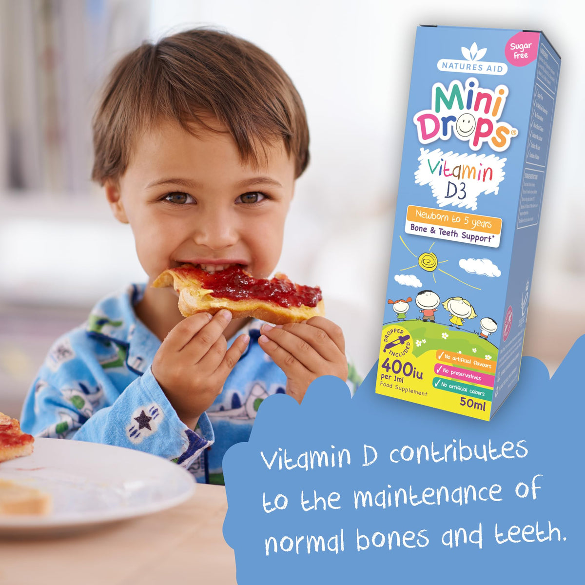 Natures Aid Mini Drops Multi-Vitamin for Babies, Kids & Children 50ml
