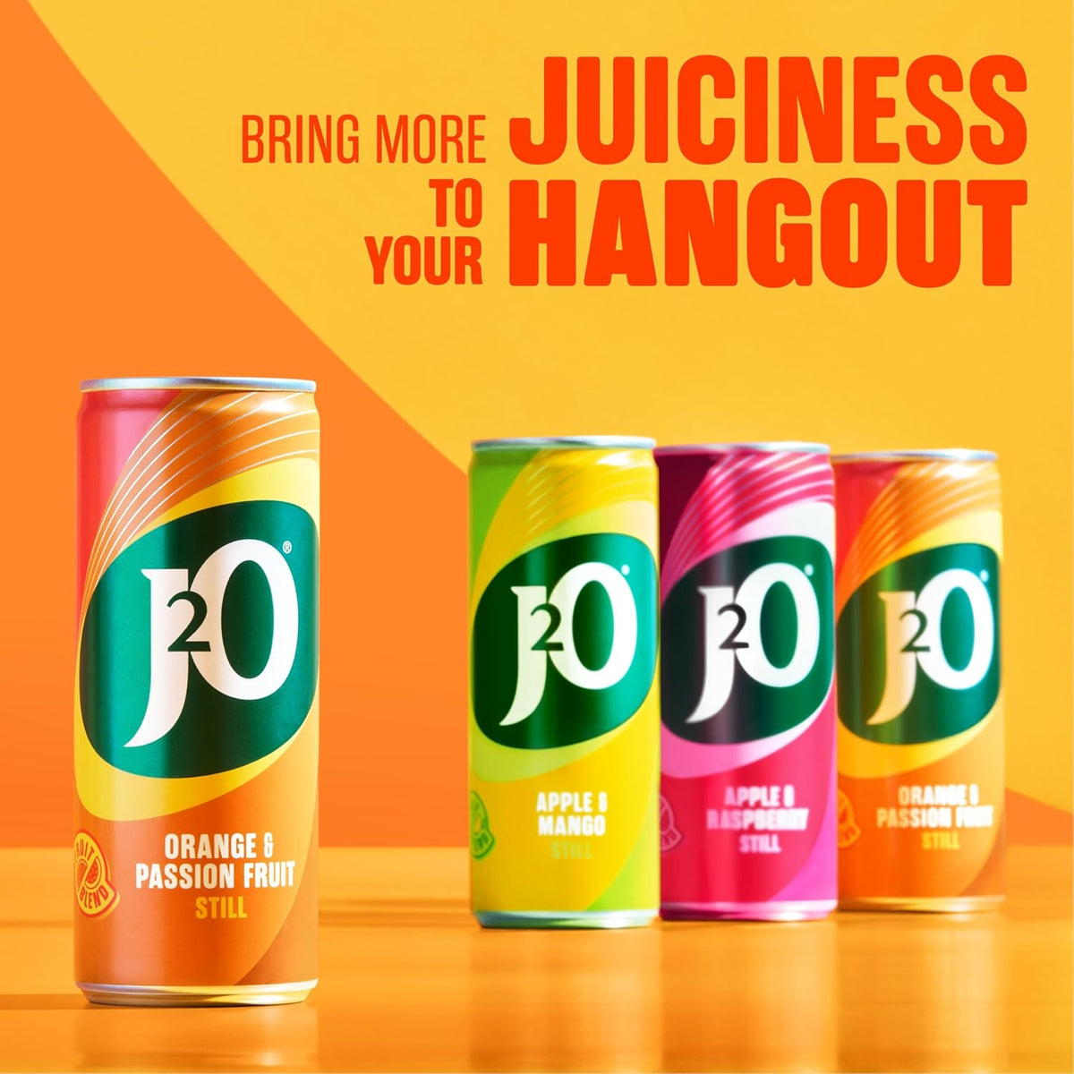 J2O Orange & Passionfruit Juice Blend | 250ml Can | 12 Pack