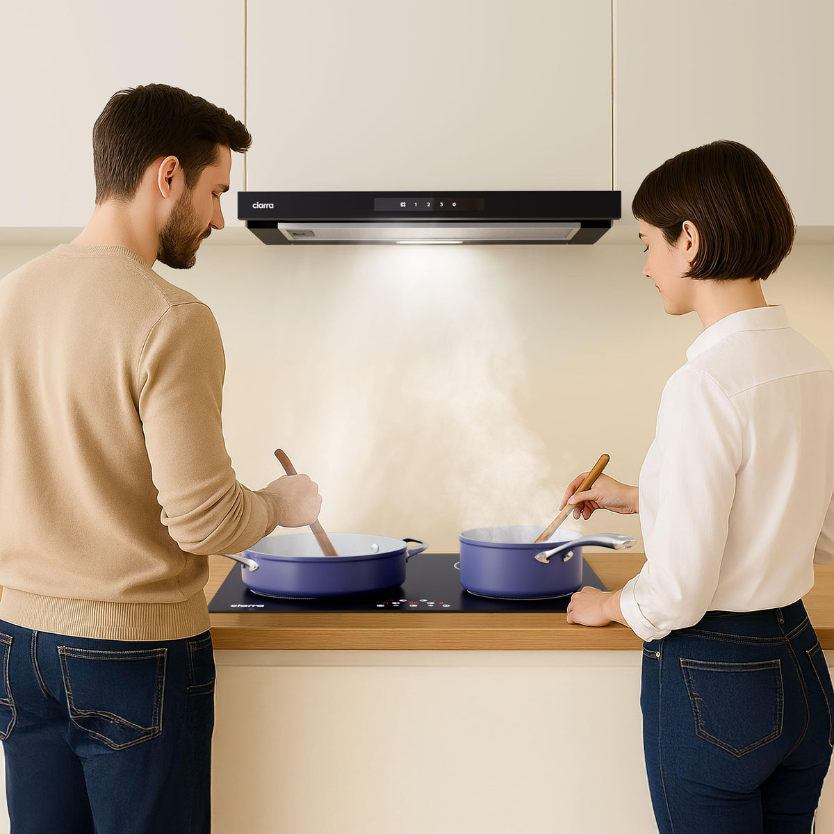 CIARRA Telescopic Cooker Hood 60cm 391m³/h LED Light 2-Speed A++ CBCS6906D