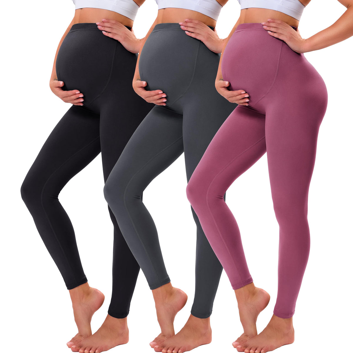 VALANDY Creamlush Over Bump Maternity Leggings for Women