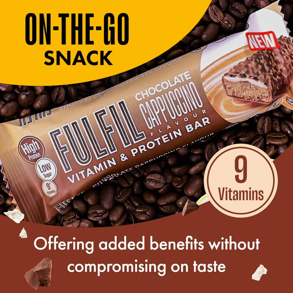 FULFIL Vitamin and Protein Bars, Chocolate Salted Caramel Flavour, 15 x 55g