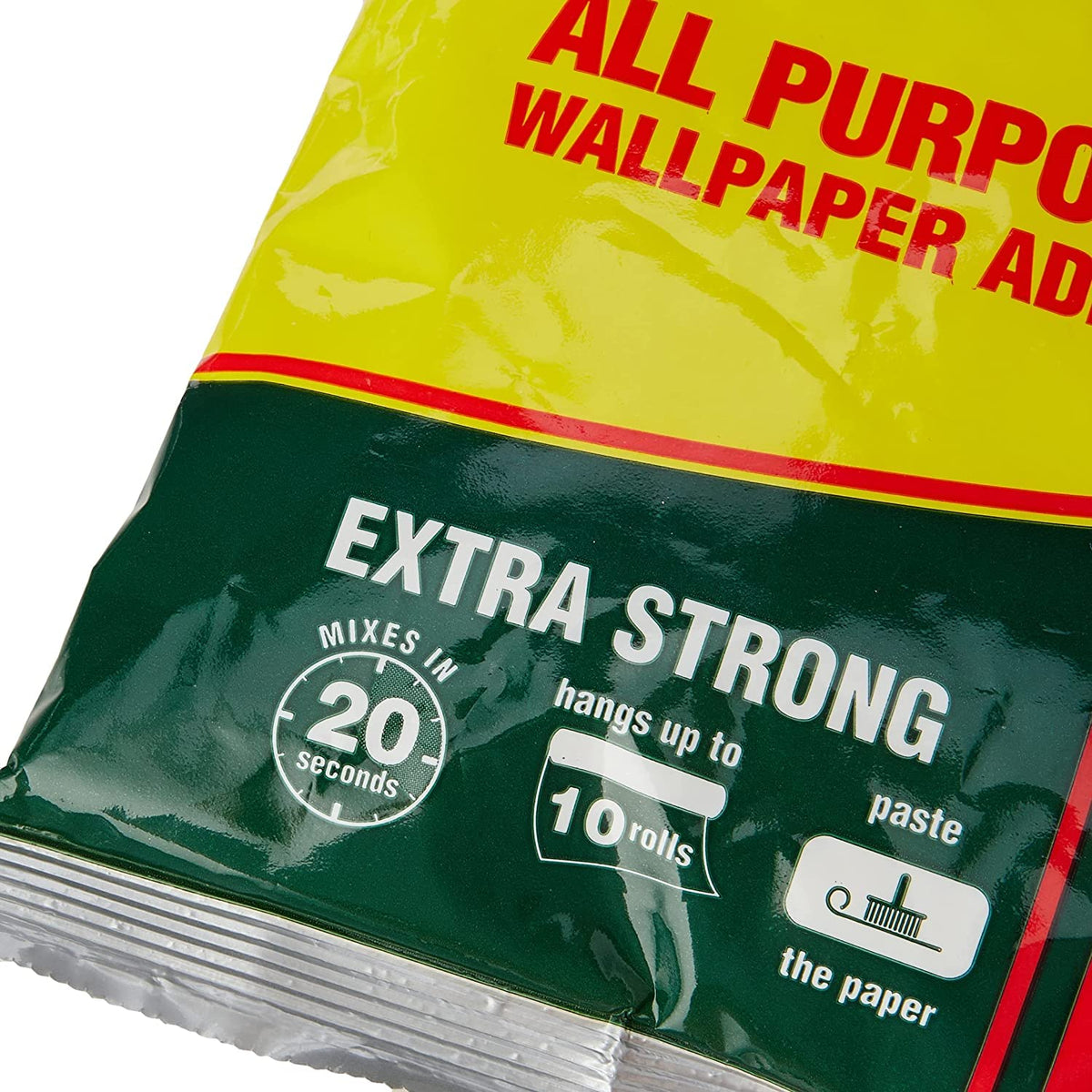 Solvite All-Purpose Wallpaper Adhesive, Reliable Adhesive for Wallpaper, All-Purpose Adhesive with Long-Lasting Results, Wallpaper Paste Hangs up to 10 Rolls (1x185g Sachet)