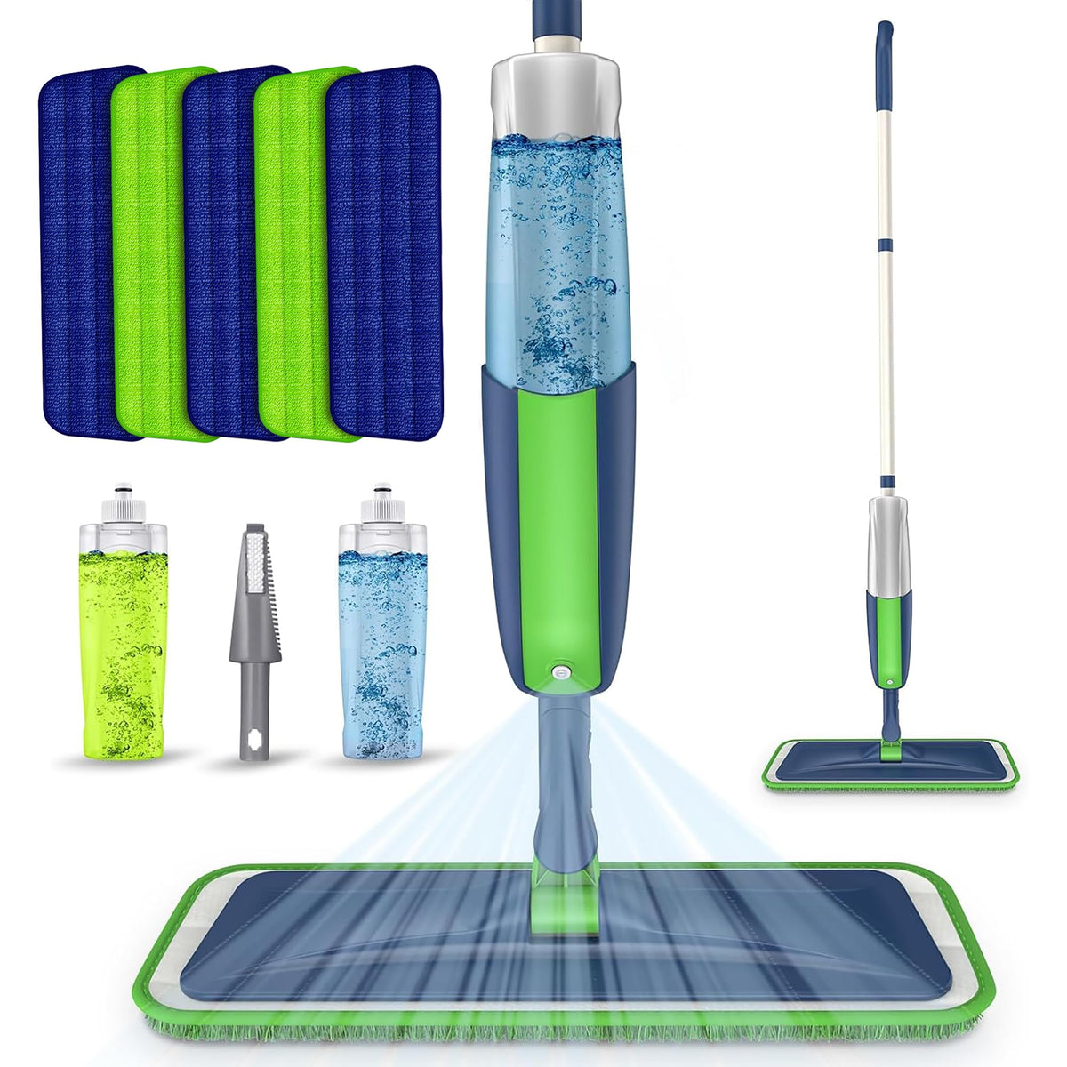 Microfibre Floor Mop with 4 Washable Pads: Spray Mops for Cleaning Floors
