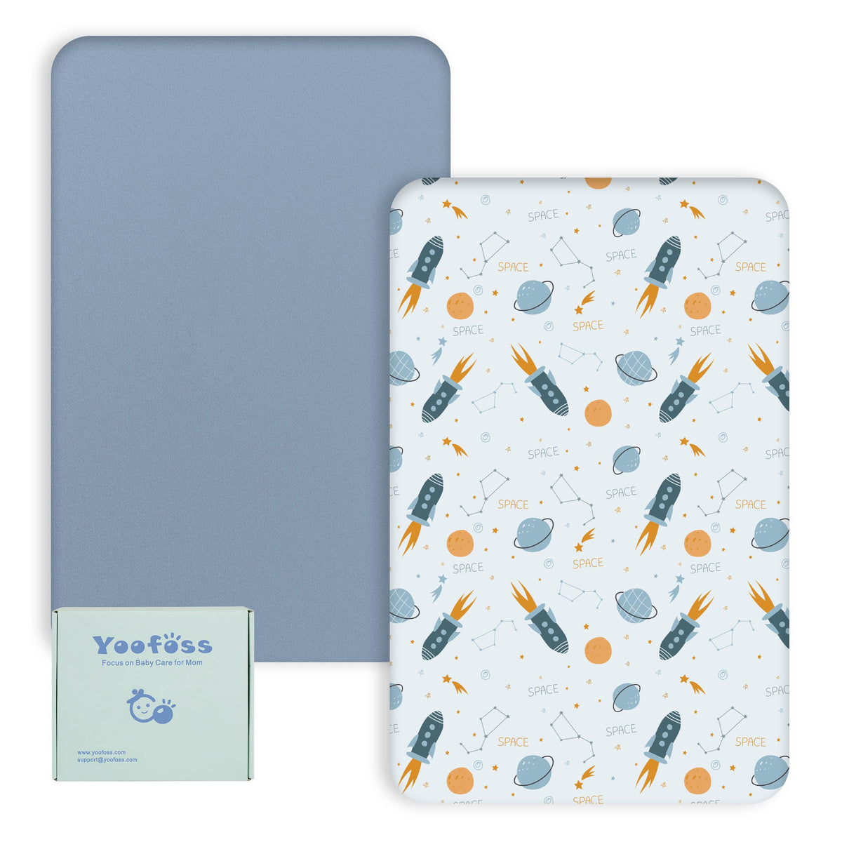 Yoofoss Moses Basket Sheets 41 x 84 cm, Fitted Soft & Breathable Microfiber Pram Sheet for Newborn Baby Boy and Girl, Crib Bassinet Mattress Protector Snuzpod Bedside 2 Pack