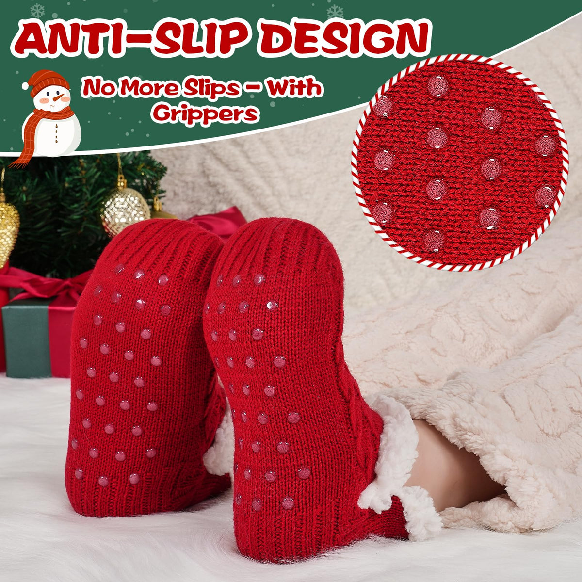 Niorasen Fluffy Slipper Socks Women Men, Winter Gift for Her, UK 4-9