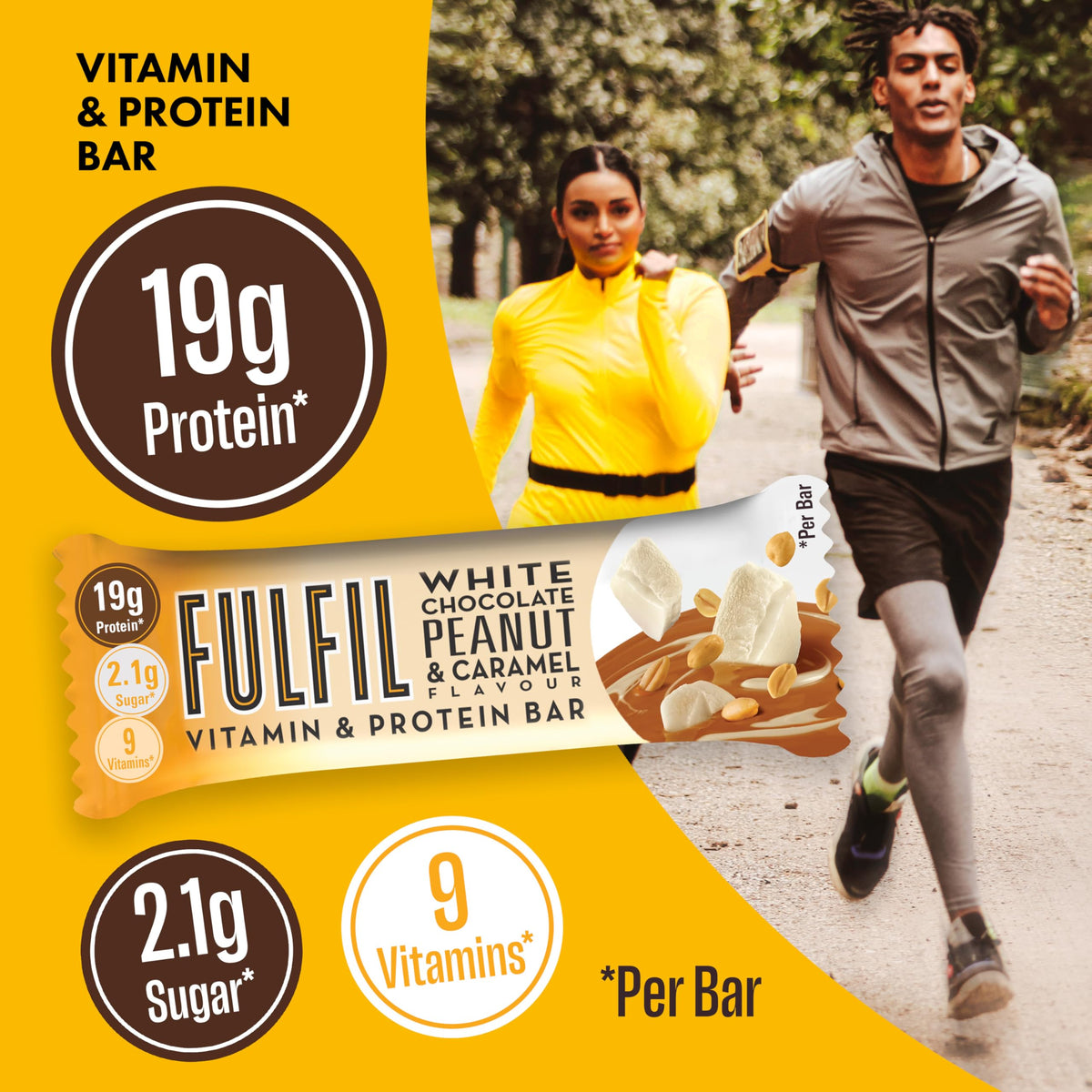 FULFIL Vitamin and Protein Bars, Chocolate Salted Caramel Flavour, 15 x 55g