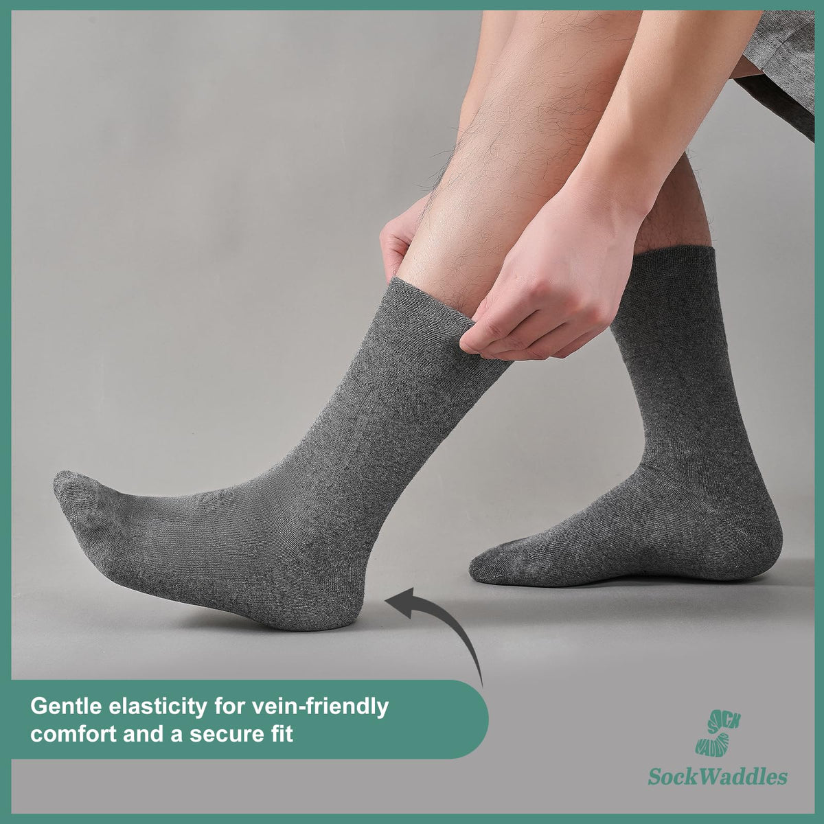 SockWaddles Diabetic Socks for Men & Women, 6 Pairs, Soft Loose Top