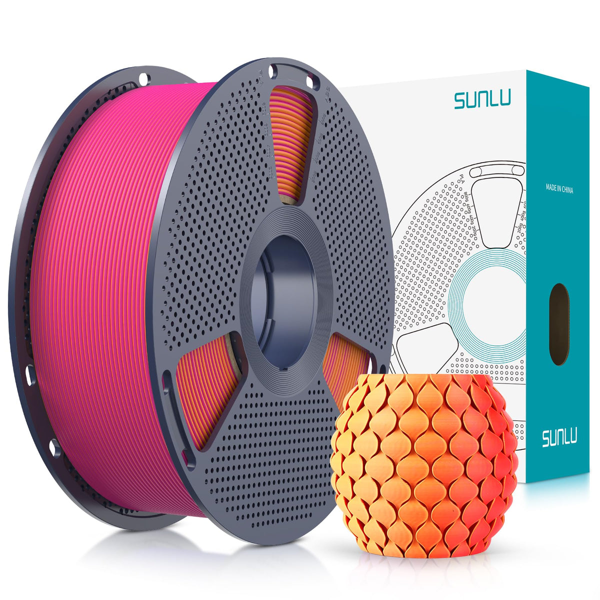 SUNLU Matte PLA 3D Printer Filament 1.75mm, Matte Black 1KG