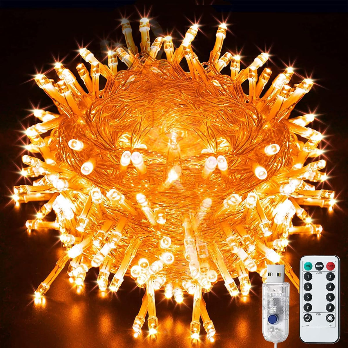 LITYBY Fairy Lights Plug in Waterproof,120LED String Lights Main Powered