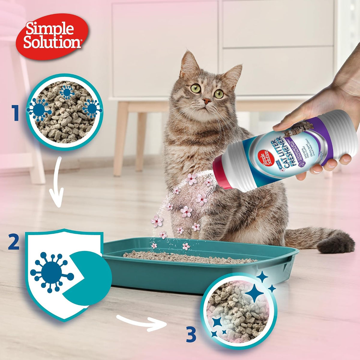 Simple Solution Cat Litter Freshener with Enzymatic Cleaning Granules 600g