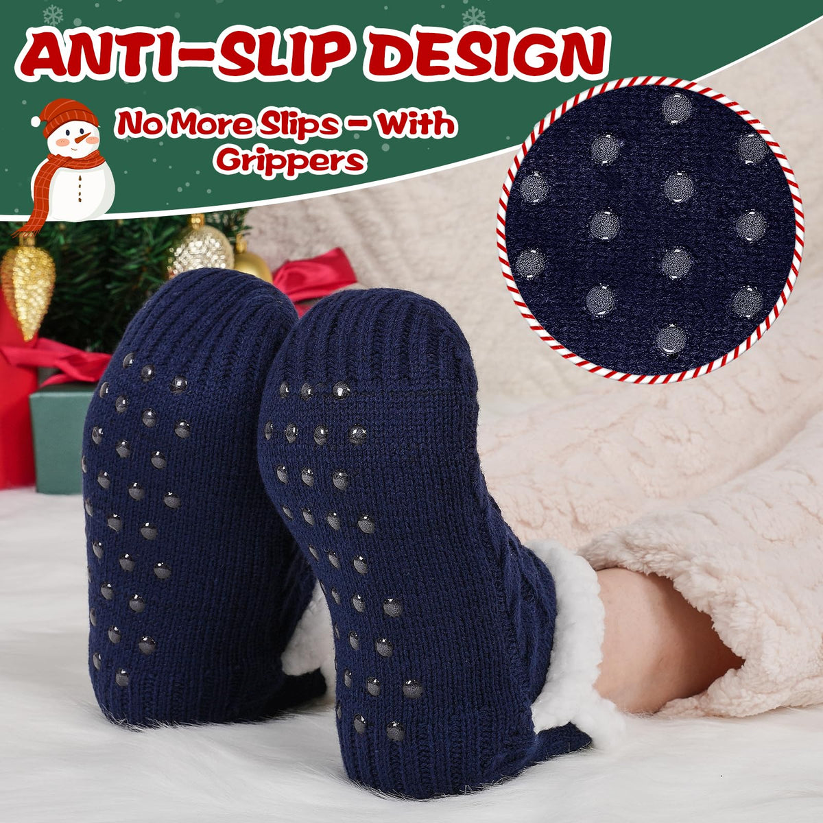 Niorasen Fluffy Slipper Socks Women Men, Winter Gift for Her, UK 4-9