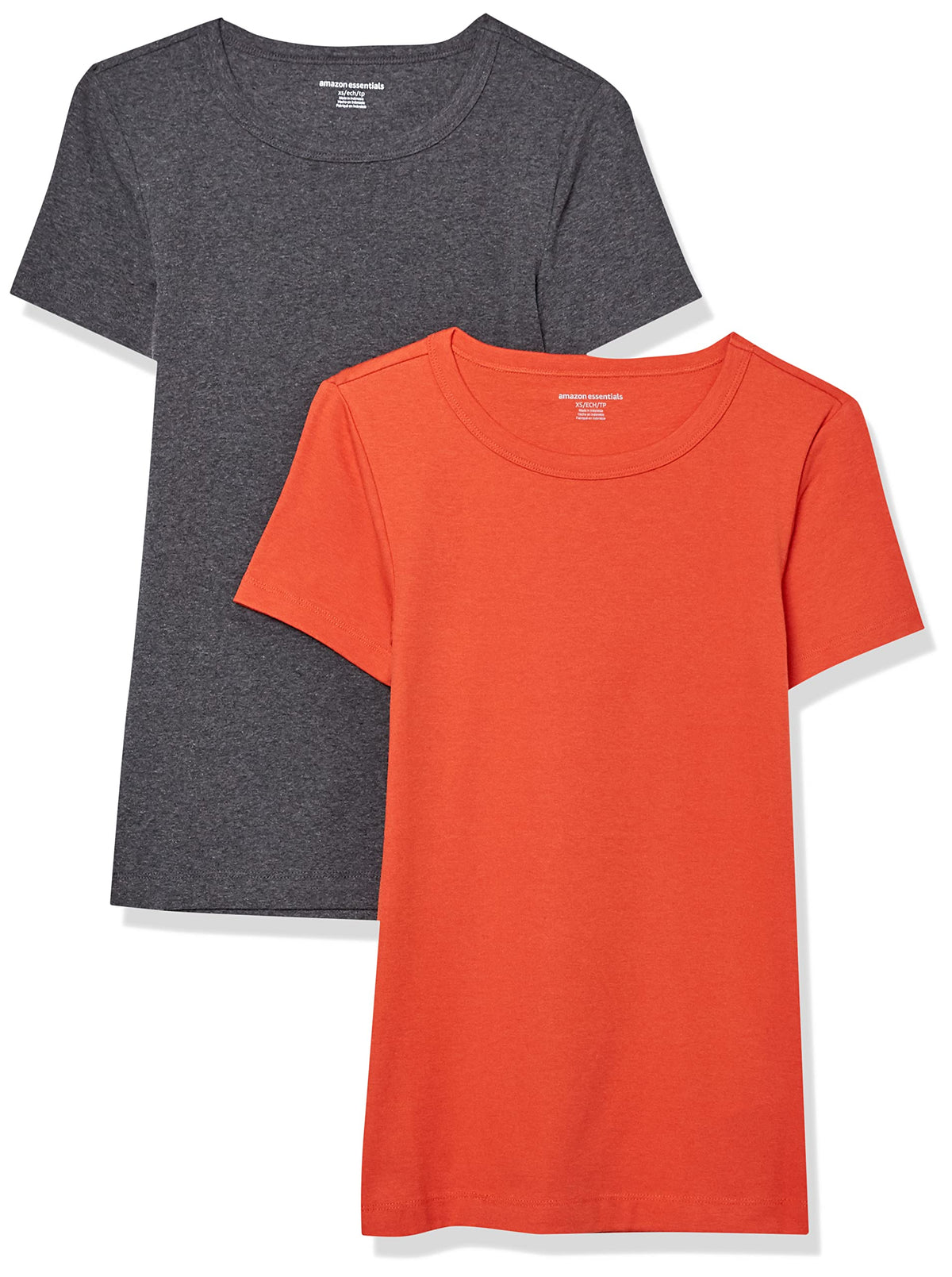 Amazon Essentials Women's Slim-Fit Short-Sleeve Crewneck T-Shirt, Pack of 2