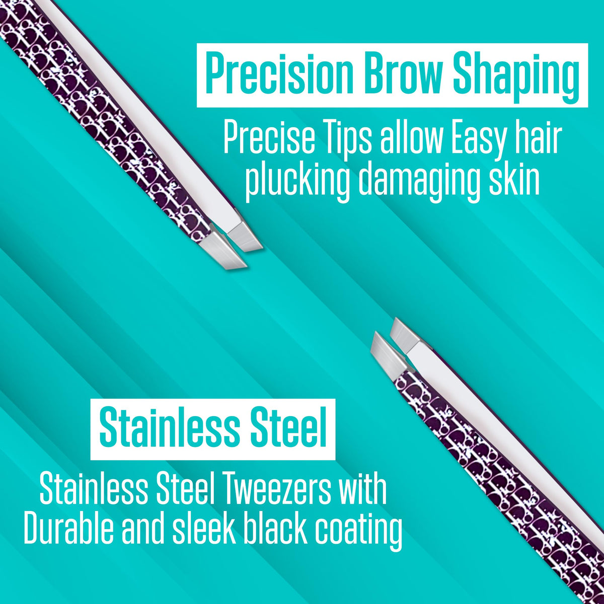 NARZ 1 Piece Professional Tweezer for Facial Hair Women & Men Stainless Steel Precision Tweezers for Ingrown Hair Tweezers for Men & Women (Shiny Black)