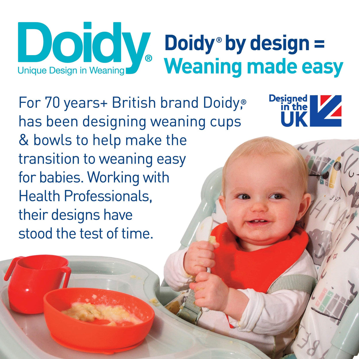 Doidy Cup, Open Cup for Training Baby 6 Months-3 Years, 200ml, Slanted Weaning Cup with Handles for Learning to Drink, BPA Free, 2 Pack (Orange)