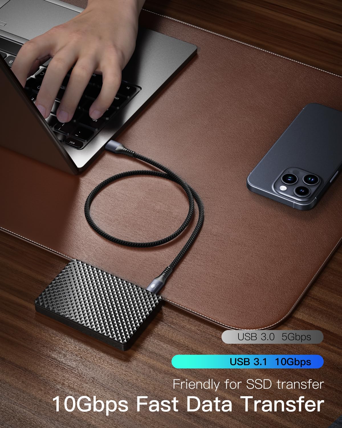 CONMDEX USB C Cable Short 50cm/0.5M 2Pack10Gbps Data USB3.1 Gen2 Type C Android Auto Cable QC3.0 3.1A USB A to C Fast Charger for Samsung Note20 Galaxy S24/S23/S22/S21 Z Flip 5 Tab S9 Pixel 9 Pro-Red