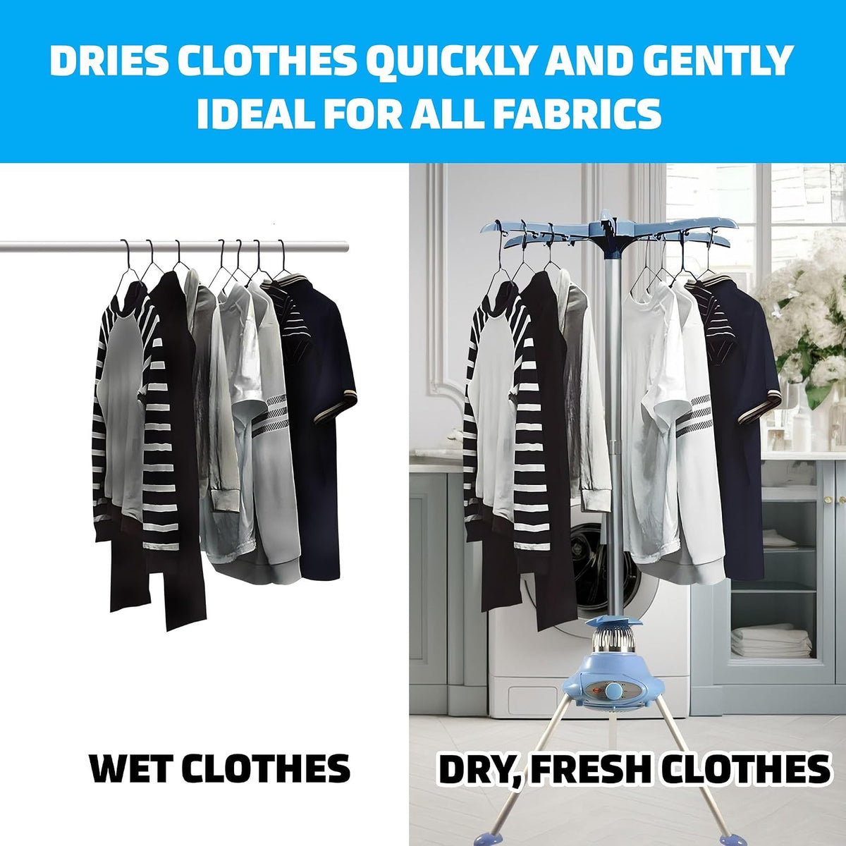 Electric Clothes Dryer 15kg Indoor Wet Laundry Warm Air Drying PowerDri (White)