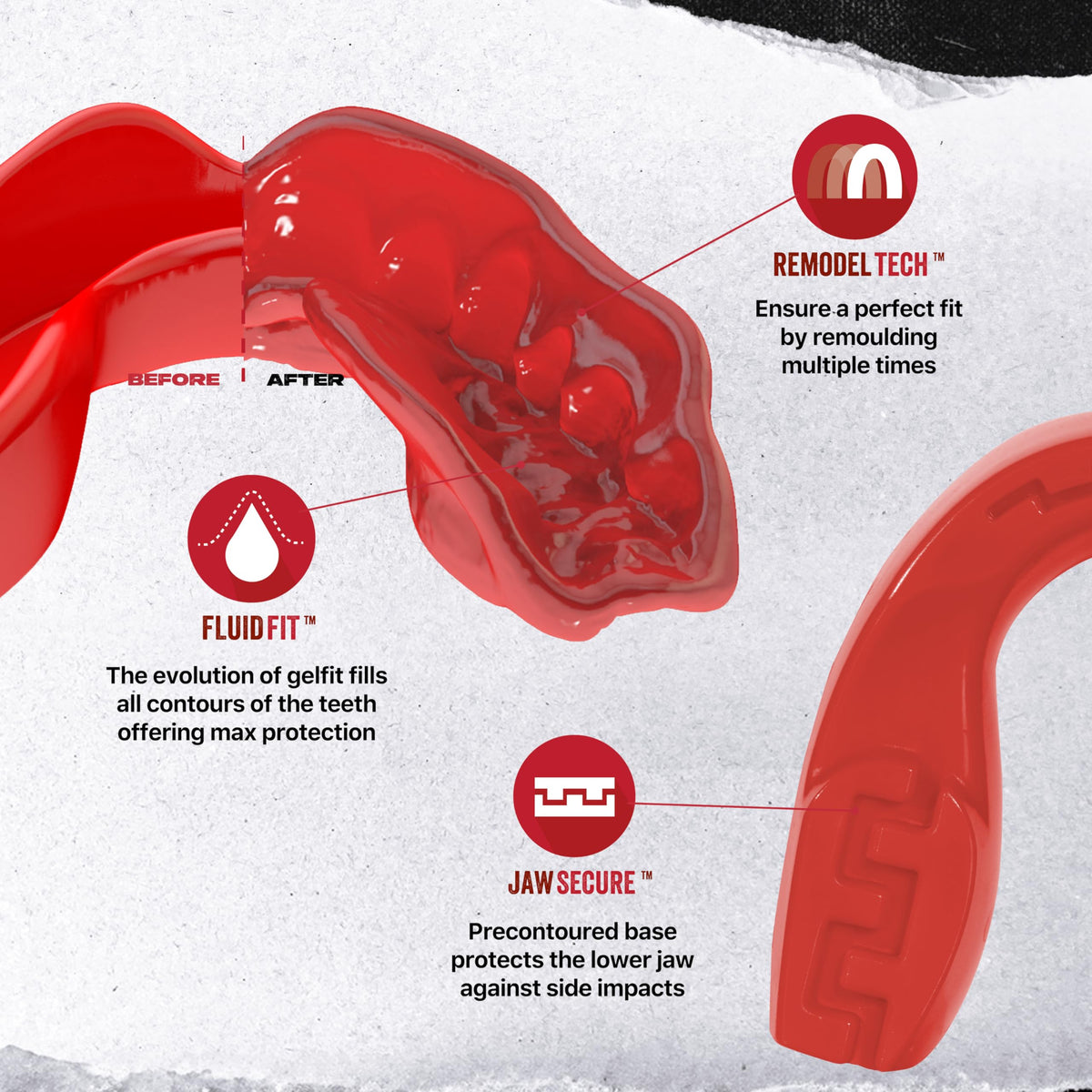 SAFEJAWZ Mouth Guard, Slim Fit Gum Shield for Adult & Junior with Case