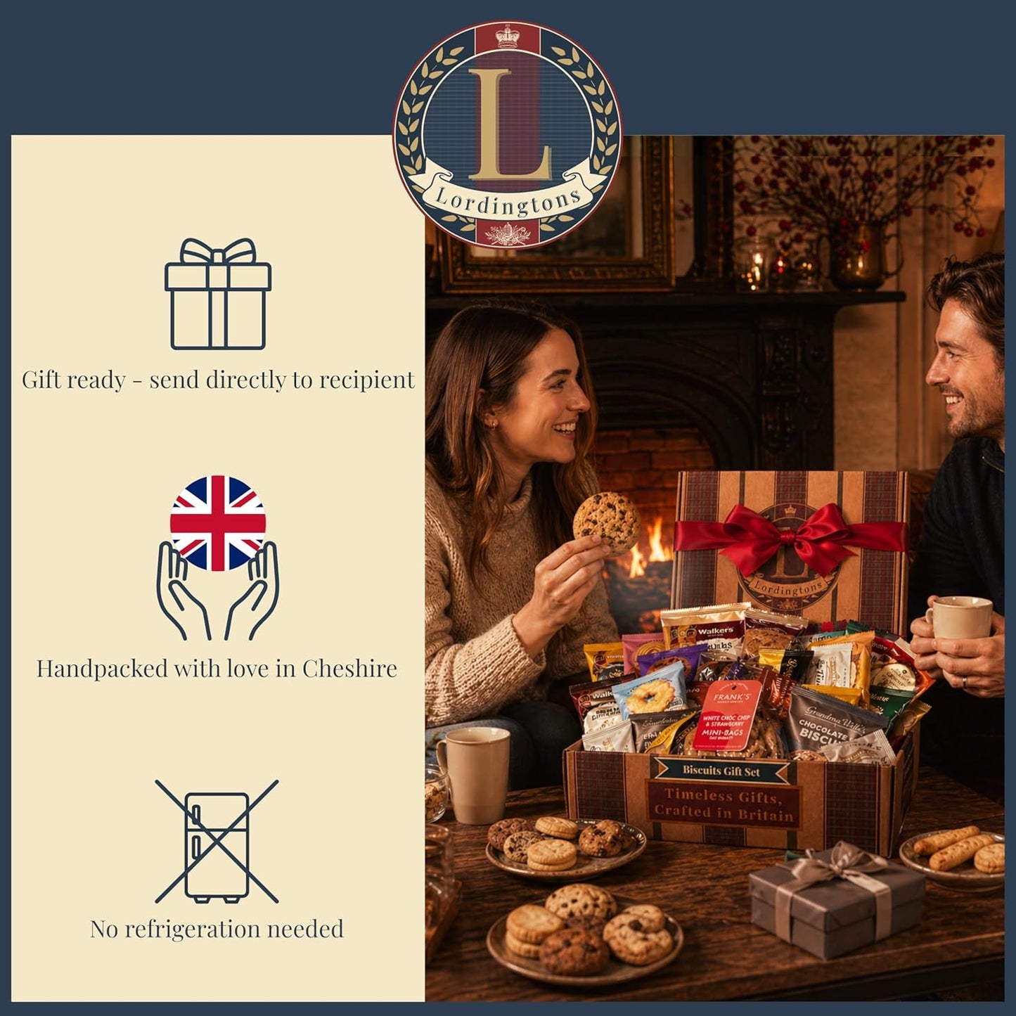 Biscuits Gift Set Hamper Bundle Contains 30 Packs of Individually Wrapped Biscuits Multipacks. Lordingtons Gift Hamper Includes a Variety of Loved Treats