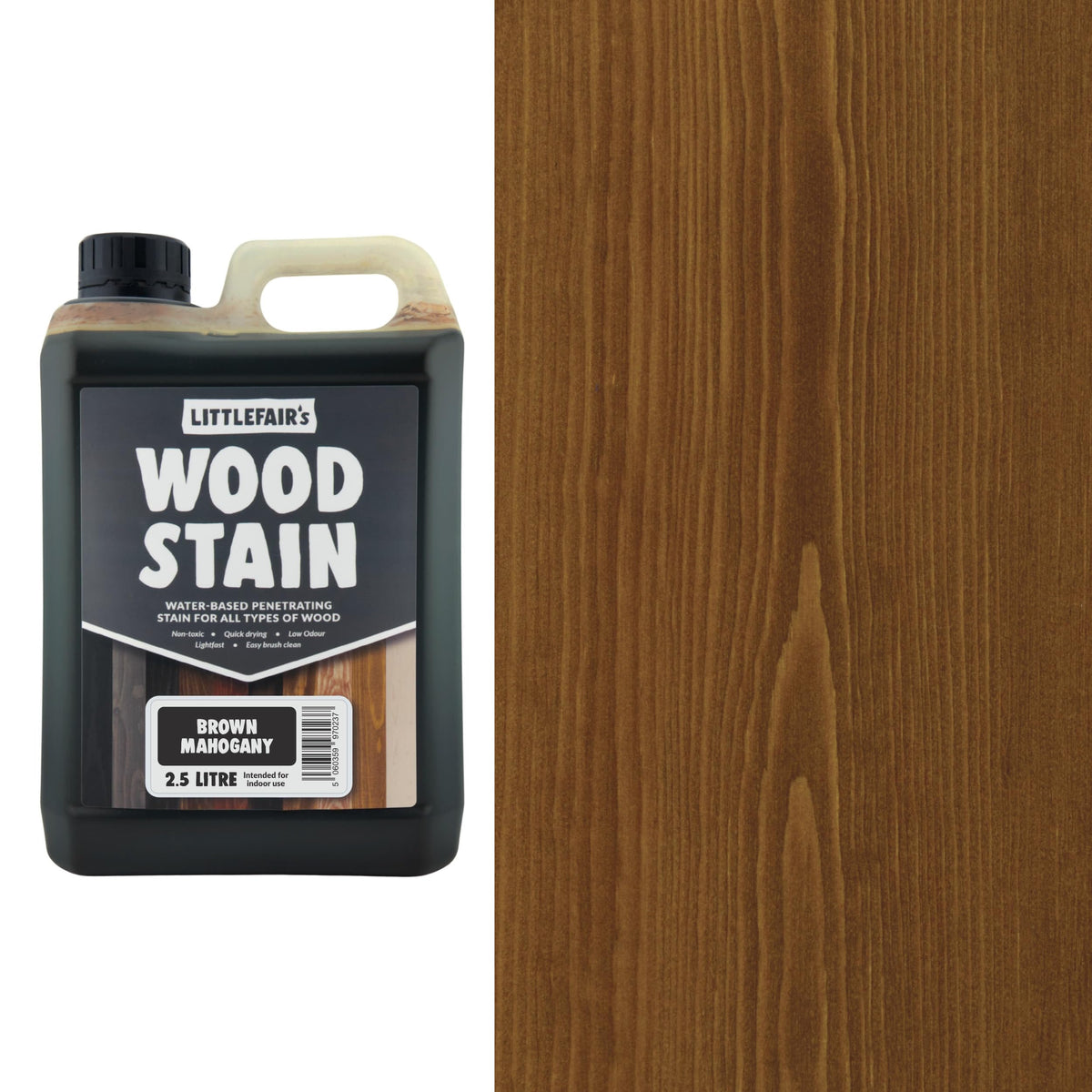 Littlefair's Wood Stain Water-Based - (Very Red Mahogany) – Non-Toxic, Eco-Friendly & Quick Drying - Easy-to-Apply, Concentrated Formula for All Wood Types – 15ml Tester Pot