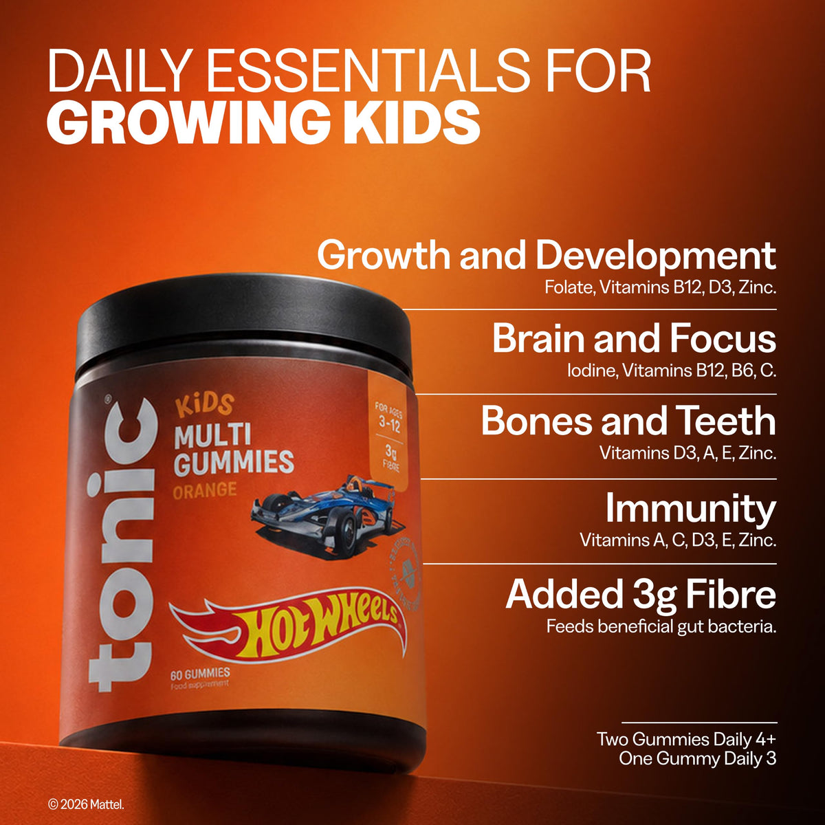 Tonic Health Kids Multivitamin Gummies - 14 in 1 - Strawberry (60 Count)