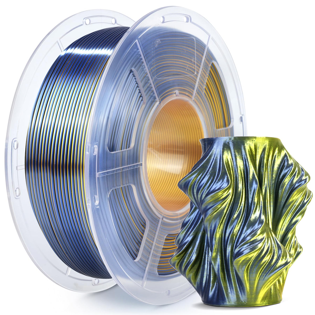 SUNLU Silk PLA+ Filament, Shiny Metallic Silk 3D Filament 1.75mm