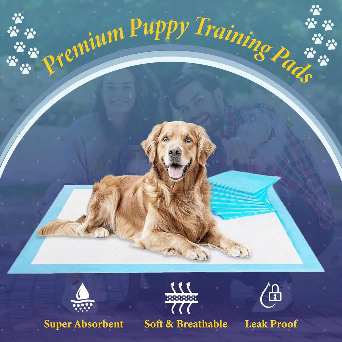 TBM Puppy Pads Large Size Pack of 100 60x 60 super Absorbent Puppy Training Pads Anti Slip Dog training pads - No Leaking Quick Dry Dog Pads