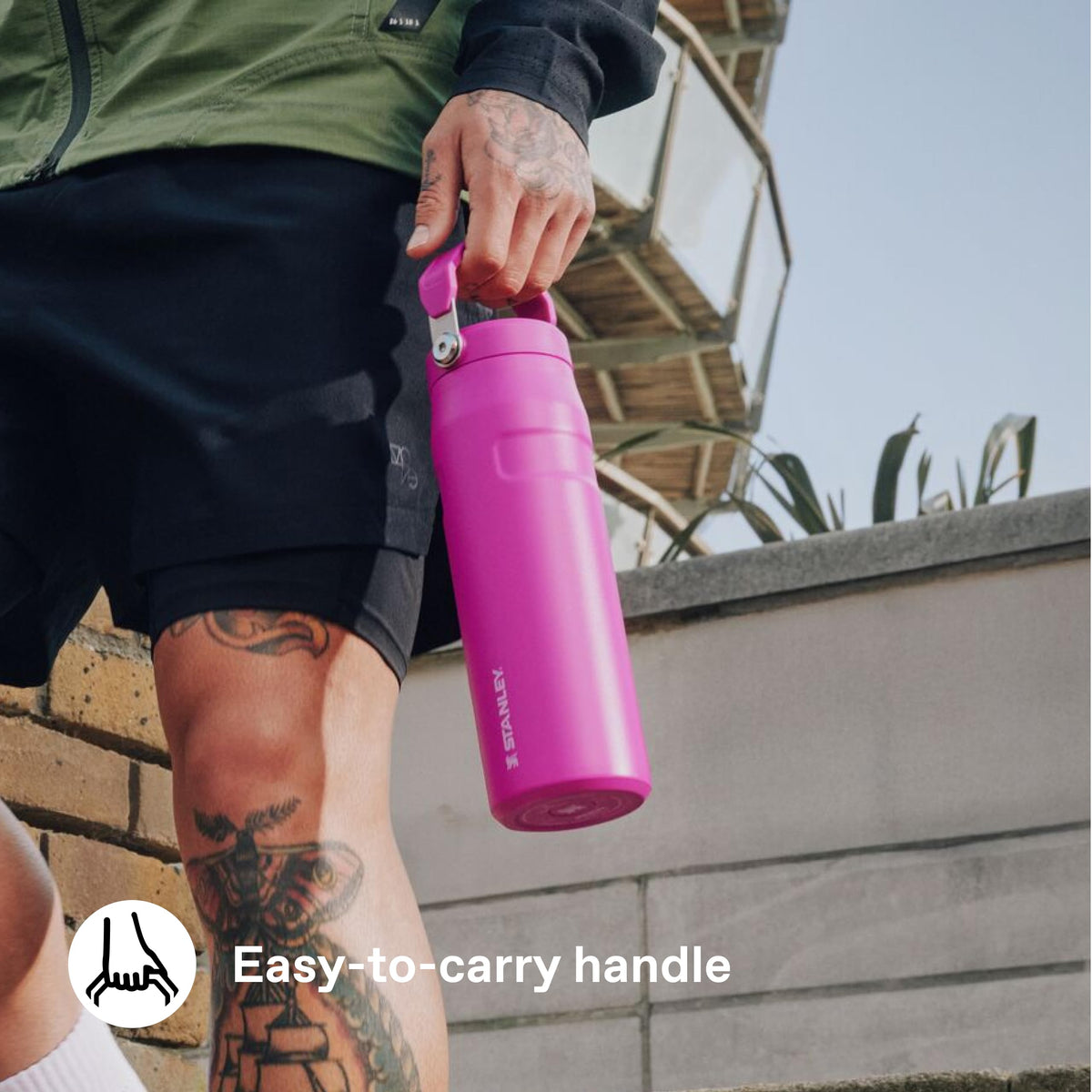 Stanley 1913 Flip Straw Sports Water Bottle 0.7L - Rose Quartz