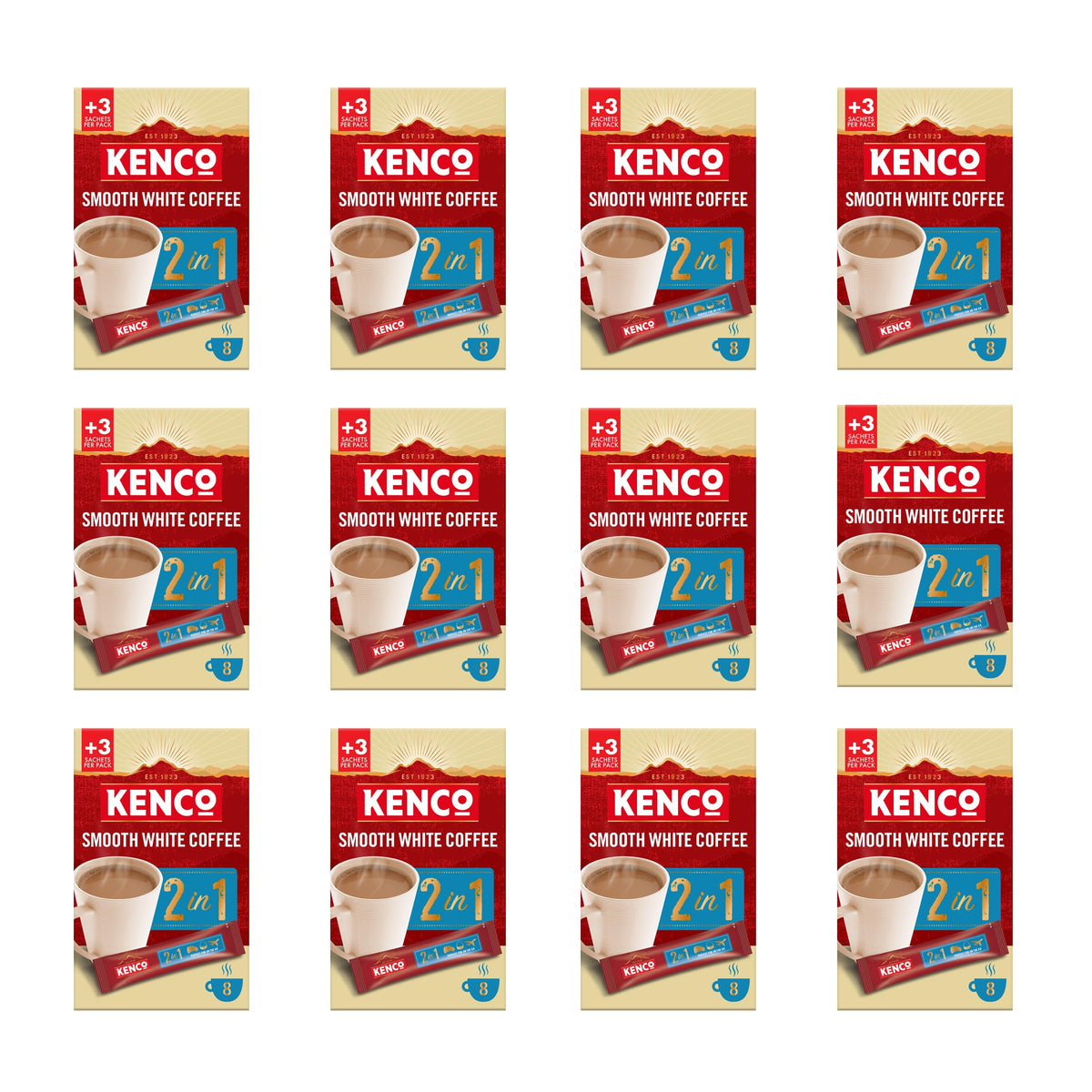 Kenco Iced Hot Salted Caramel Latte Sachets x8 (Pack of 5, Total 40 Sachets)