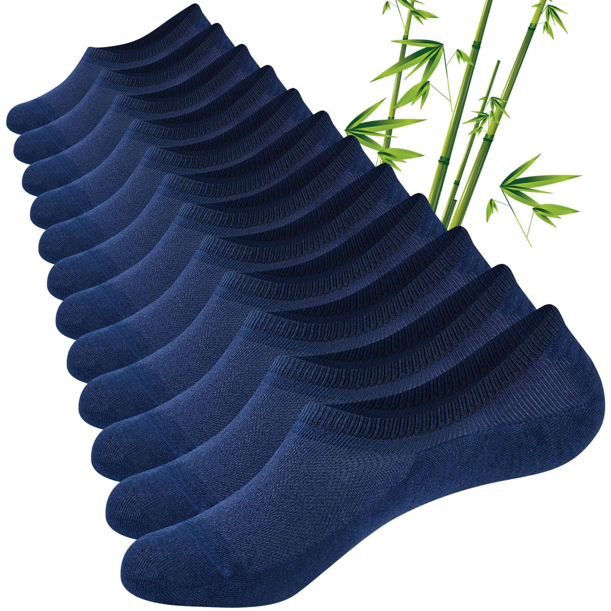 Cirorld Bamboo No Show Socks for Men & Women, 6 Pairs, Non-Slip