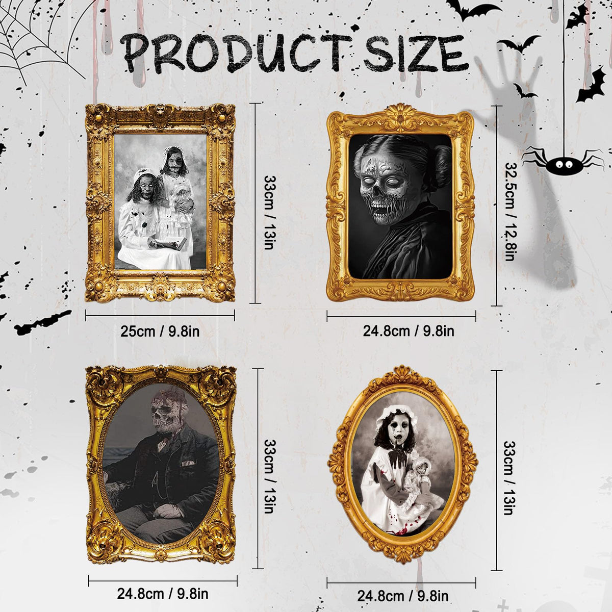 ECGER Halloween Decorations Indoor, Haunted Scary Changing Face Pictures