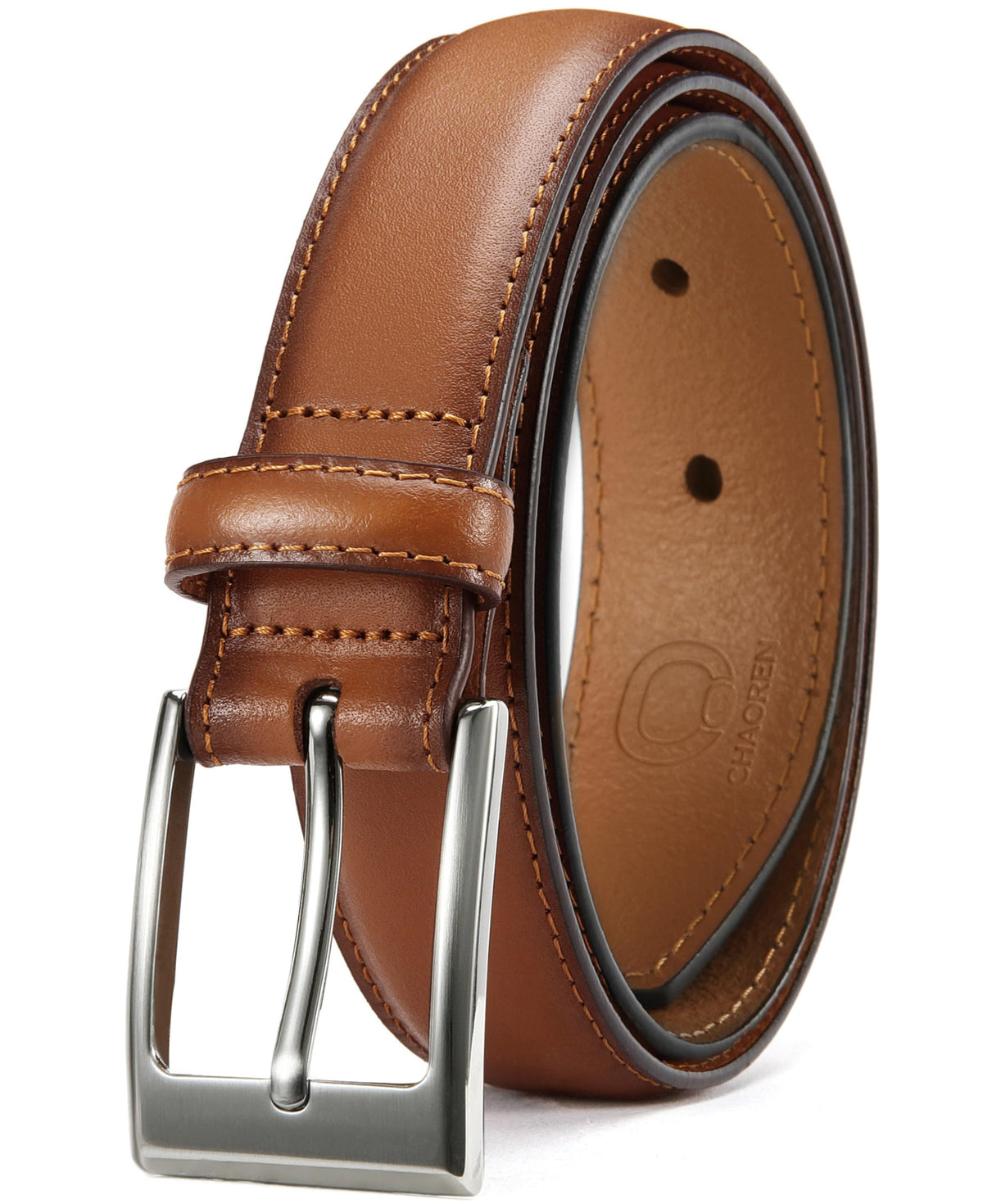 CHAOREN Leather Belts for Men, Mens Belts Leather 1 1/8" for Business Suit