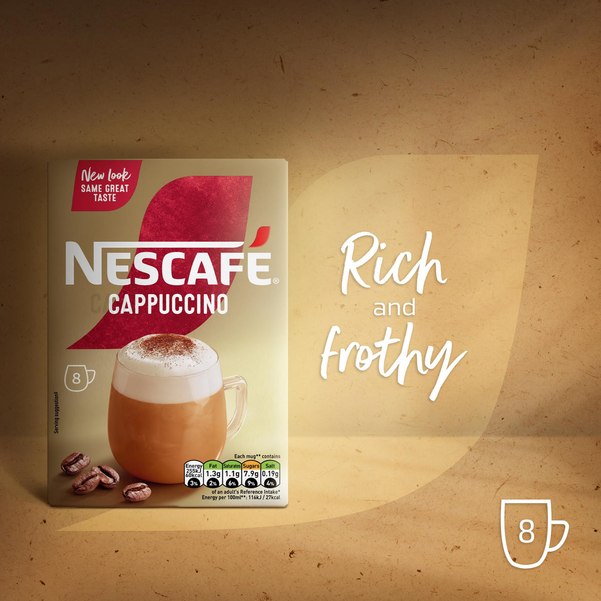 NESCAFÉ Cappuccino Instant Coffee Sachets - 72 x 15.5g