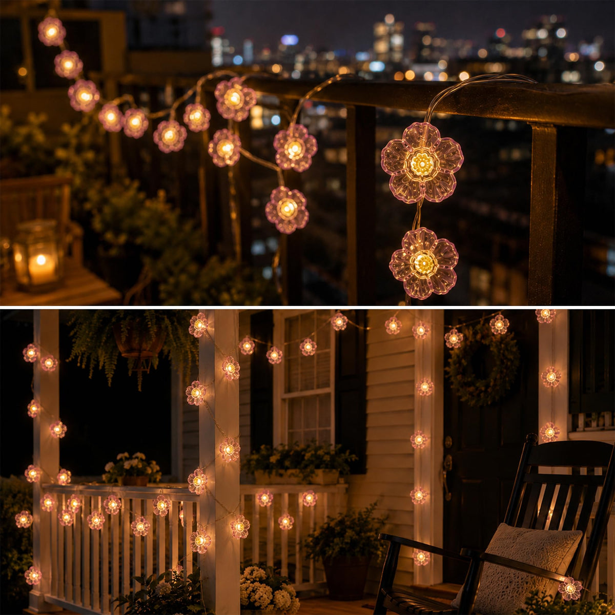 Fulighture Fairy Lights Battery Operated: 5m 16ft 40LED Snowflake