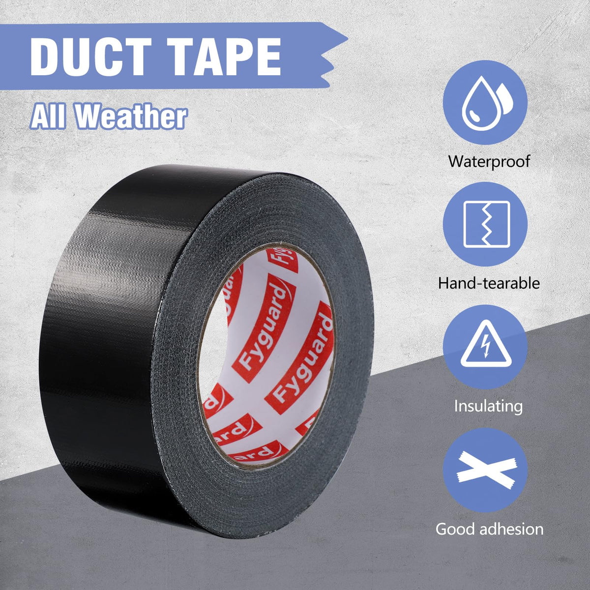 3 Rolls Duct Tape 48mm x 18m 8.5Mil, Silver Gaffer Tape 210μ