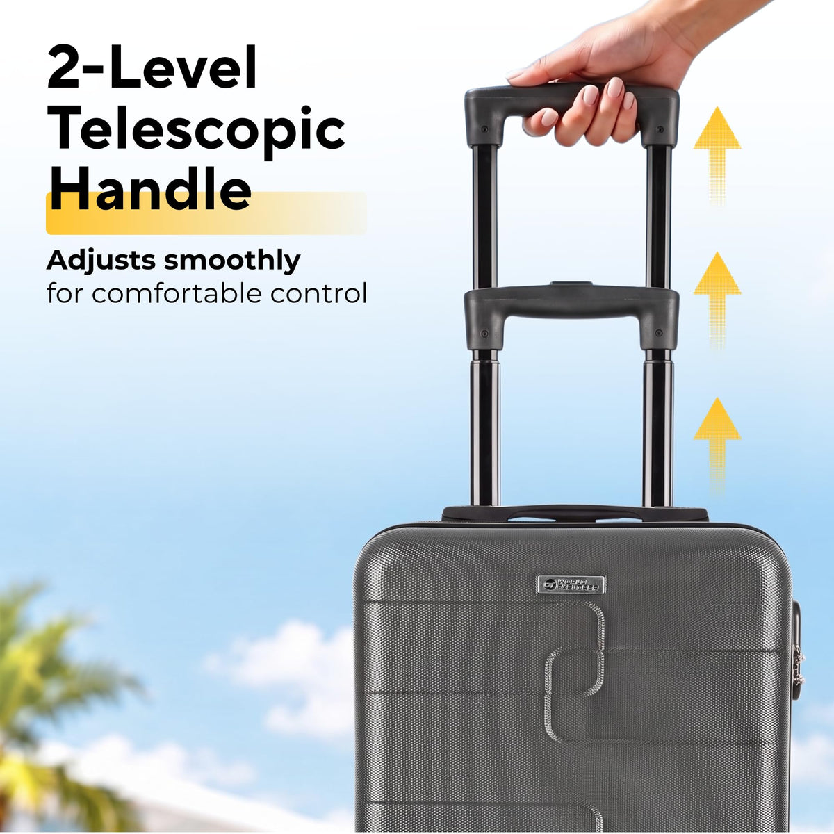 WORLD EXPLORER Cabin Suitcase 55x40x20cm, 34L Carry-On Cabin Bag, Dark Grey