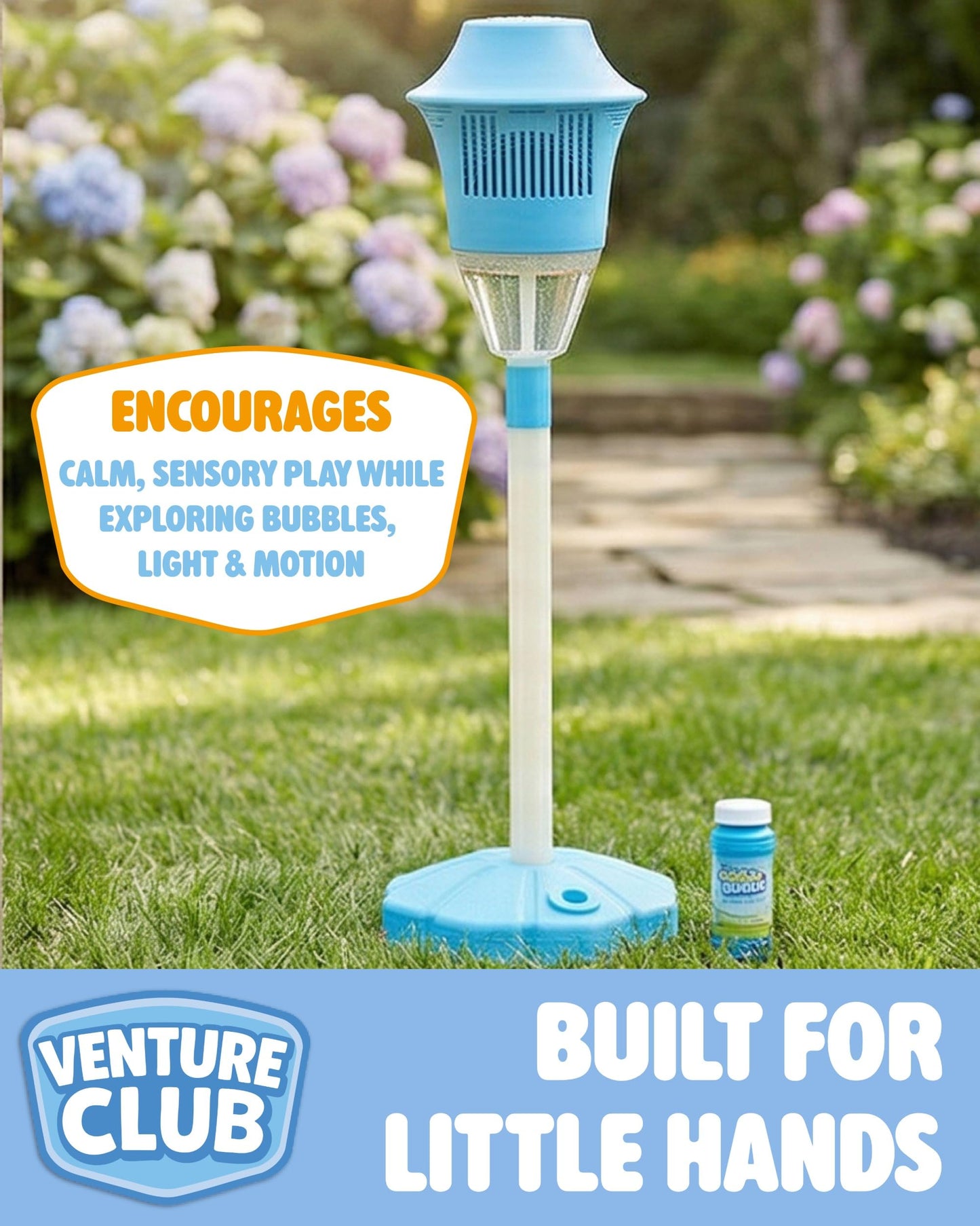 Venture Club Bubble Machine Lantern - Automatic Bubble Maker - Bubbles for Kids & Toddlers, Garden Toys & Games for Outdoor Play, Party & Active Fun - Free Standing, Easy Setup, Children Aged 3+
