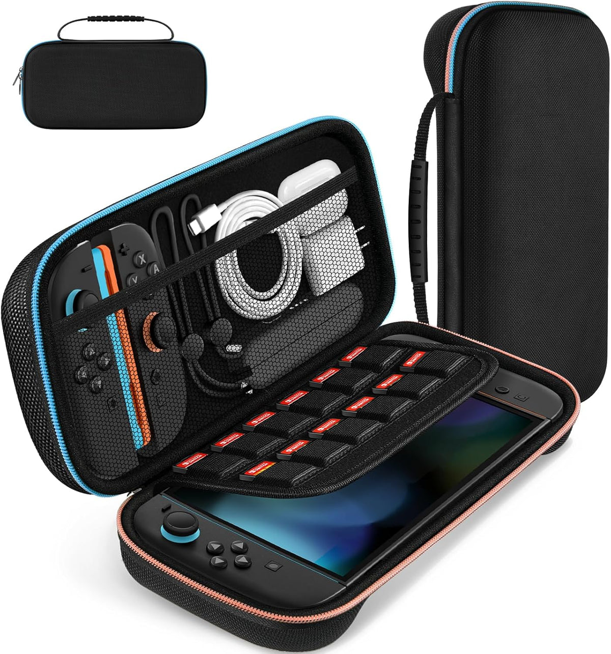 ivoler Carry Case for Nintendo Switch 2 (2025 Model) – Protective Portable Hard Shell Pouch Carrying Travel Game Bag for Nintendo Switch 2 Accessories Holds 12 Game Cartridge– Black