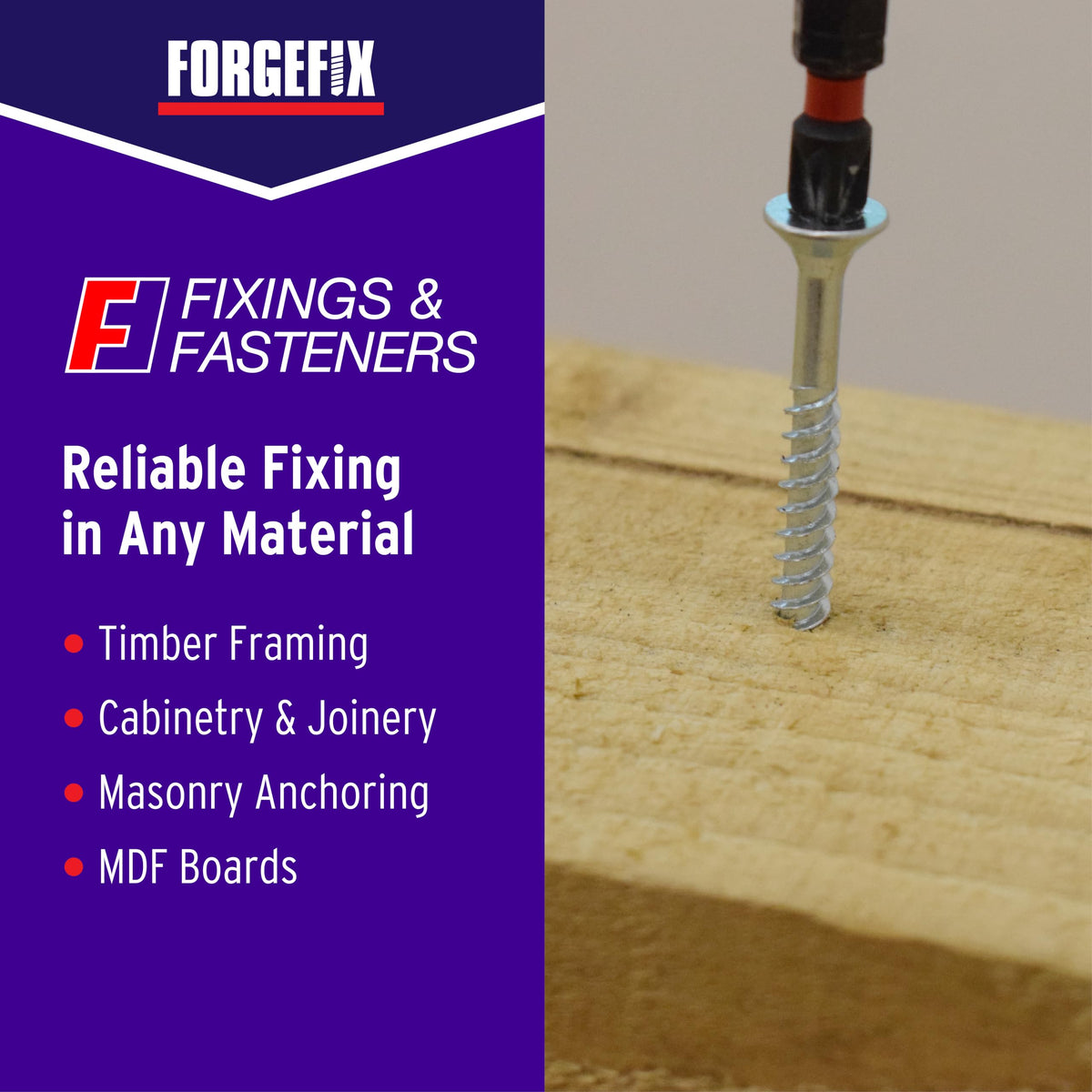 ForgeFix Multi-Purpose Single Thread Screws | 3.5 x 40mm | Zinc | Box 200