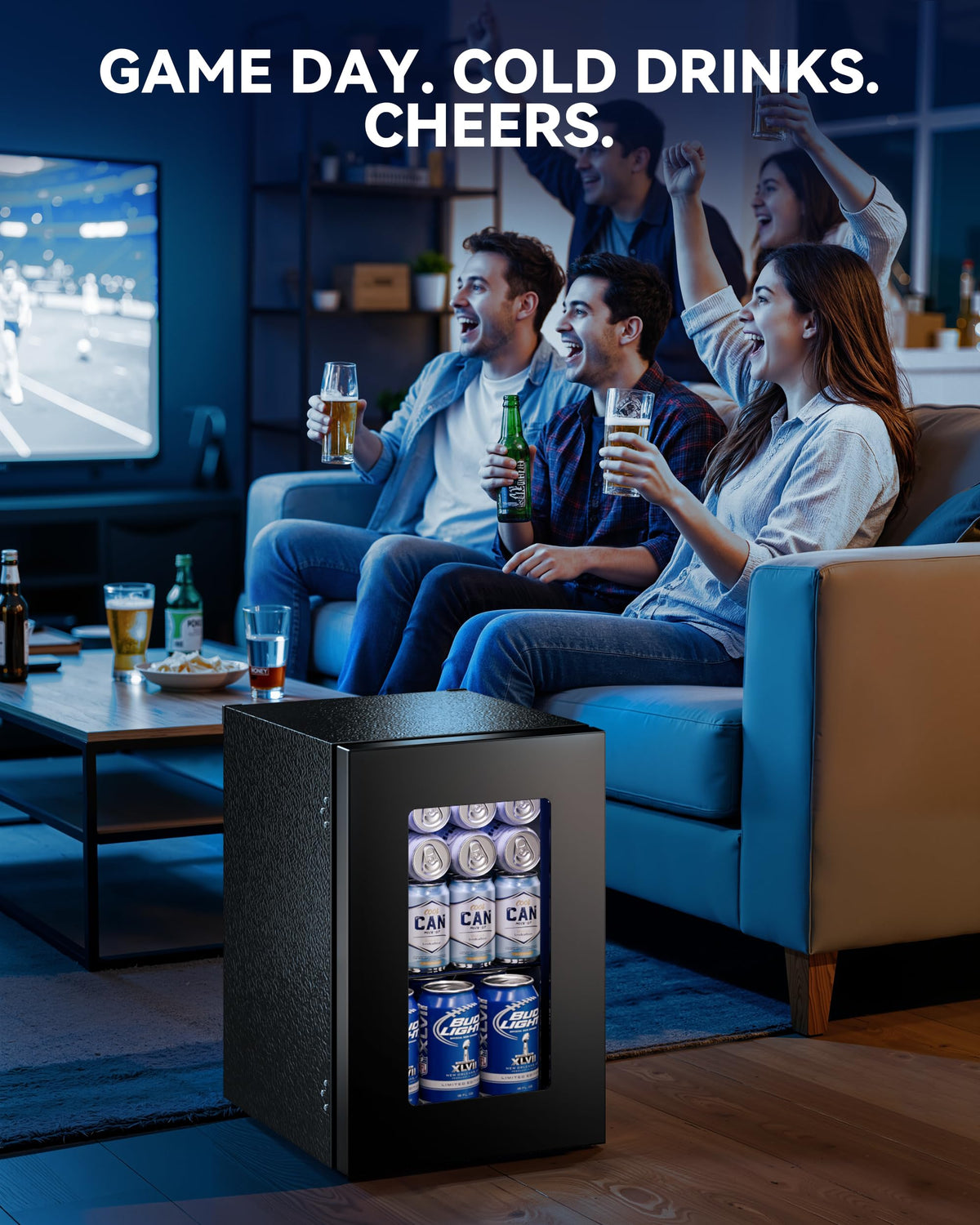 JUMMICO Compressor Beverage Cooler 36L 4-16°C Digital Display Black