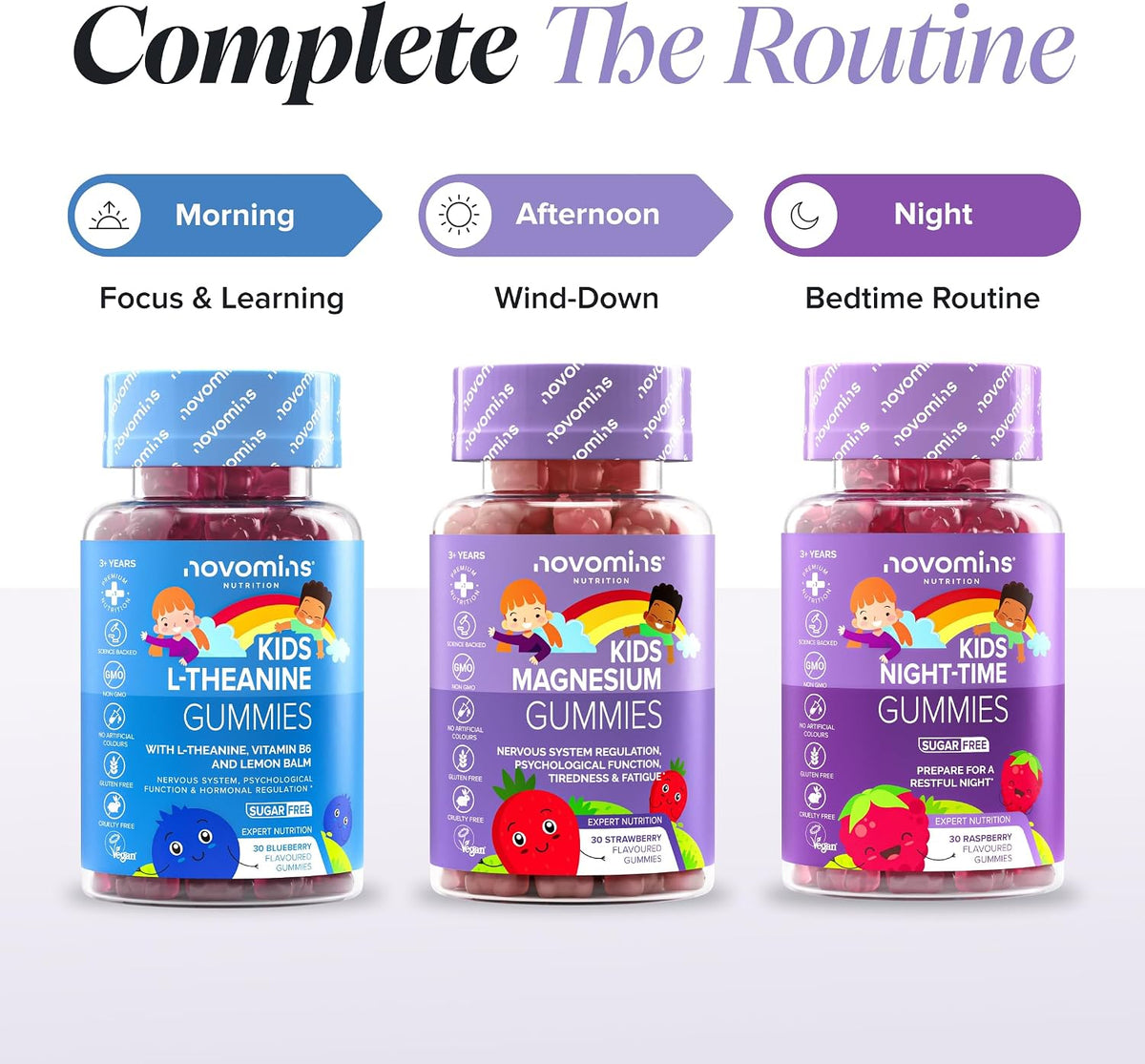 Kids Magnesium Gummies | 546mg Magnesium Citrate I 30 Gummies | Novomins