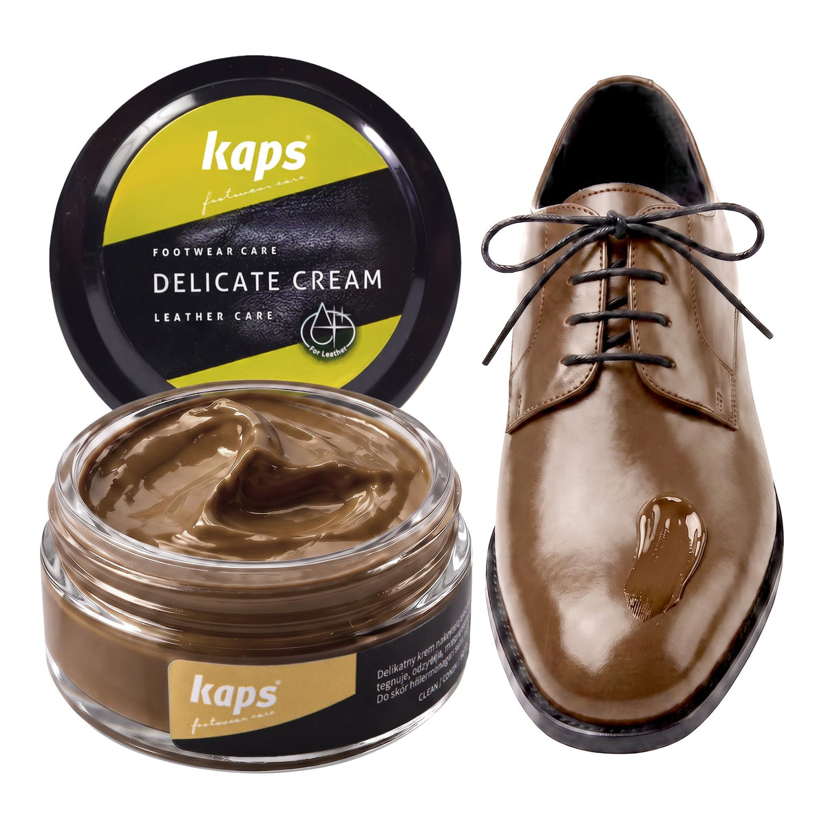 Leather Shoe Cream Polish & Conditioner, Kaps 50ml