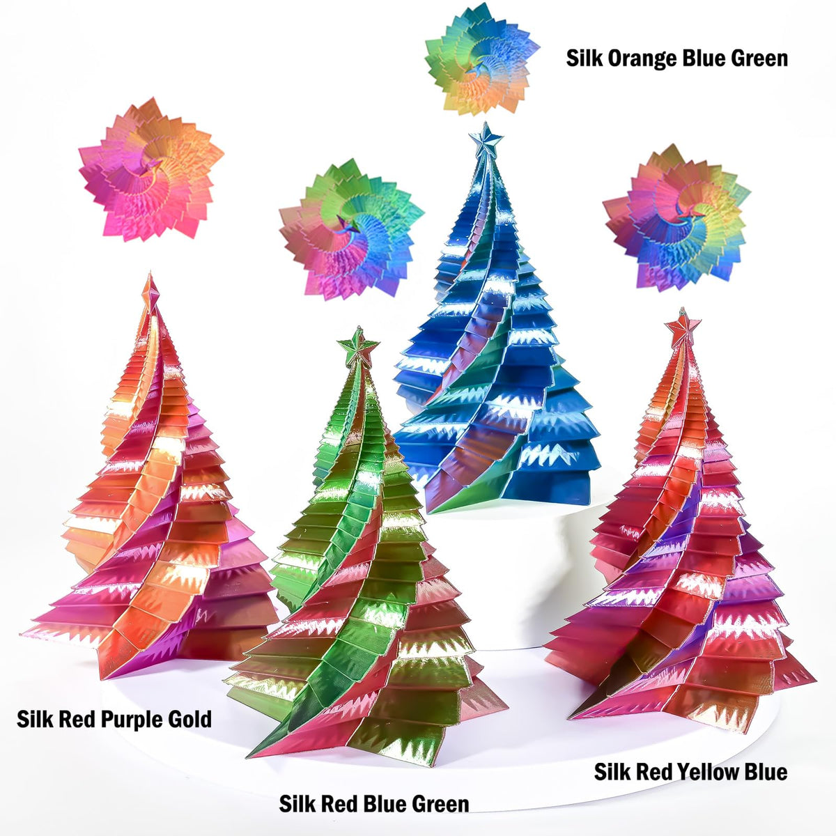 Silk Tri Colour PLA Filament 1.75mm 1kg, Multicolor 3D Printer Filament, Filament 3D Printing Materials for Most FDM 3D Printer, Silk PLA Red Yellow Blue, Rainbow PLA Filament 1.75mm ± 0.02